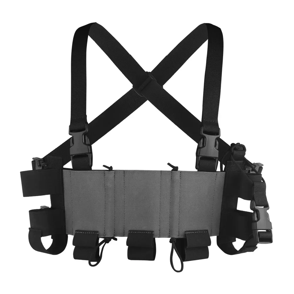 POSEIDON DEFENSE WG Minimalistic Multi-Mission Chest Rig Kit With 5.56 SMG 9MM Triple Magazine Pouch Genade Radio Holster