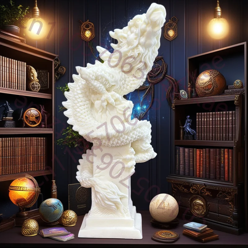 

Китайская статуэтка белого дракона, талисман, тотем, охранное животное, украшение для дома, комнаты, офиса, стола, декор для привлечения богатства и удачи, фэн-шуй