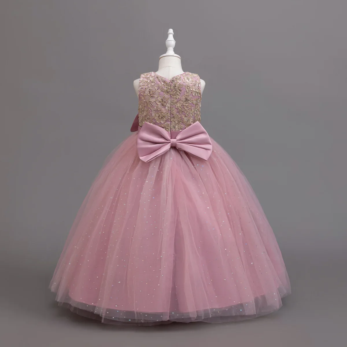 Girls Graduation Ceremony Embroidery Dresses Wedding Party Flower Children Performance Prom Gowns Long 5-12 14 Years