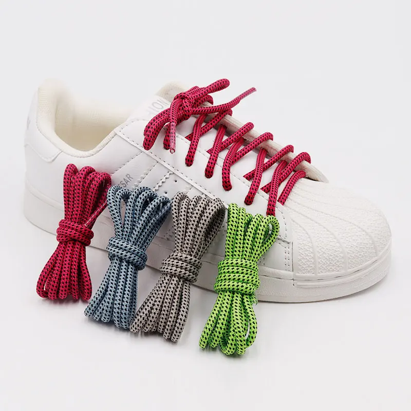 

Coolstring 4MM Male Female Sneaker Polyester Rope Square Embellished Two-tone Laces Nice Quality Enough Stock Cordones Wholesale