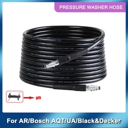 Decker Conector Rápido para Lavadora de Alta Pressão, Mangueira Cord Tubo, Água Pressão De Limpeza, AR, BOSCH, AQT, UA, Preto, 8-20m