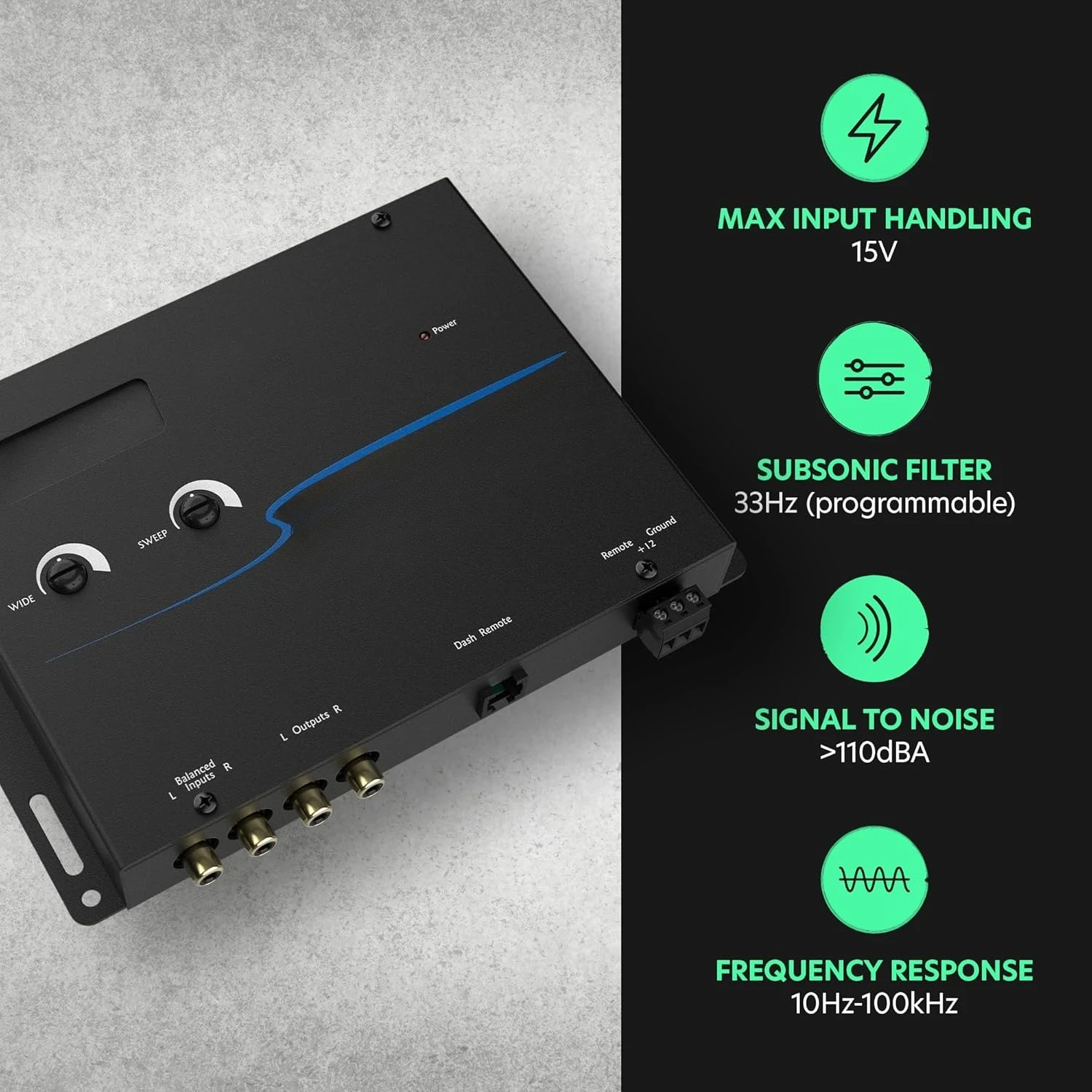 معالج التحكم في استعادة الجهير الرقمي، معزز معزز صوت السيارة مع جهاز التحكم عن بعد السلكي (أسود) جودة البيع الساخن #1