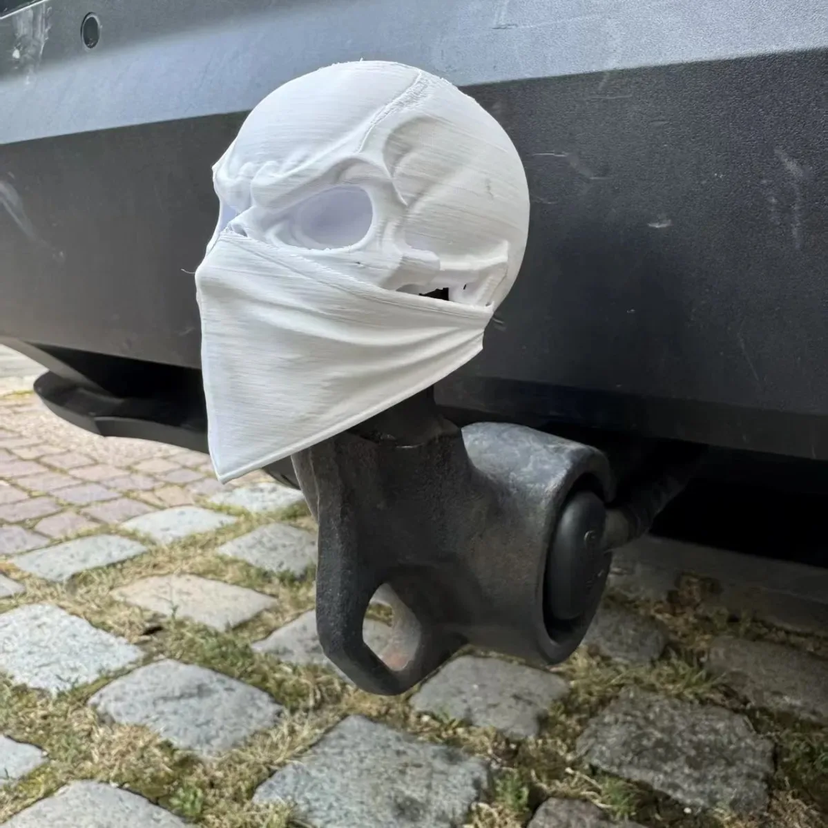 D-Printed Ninja Skull Hitch Cap Trailer Coupling Tow Ball Cover Protector Novelty Decor Accessory for Car Pickup Trailer