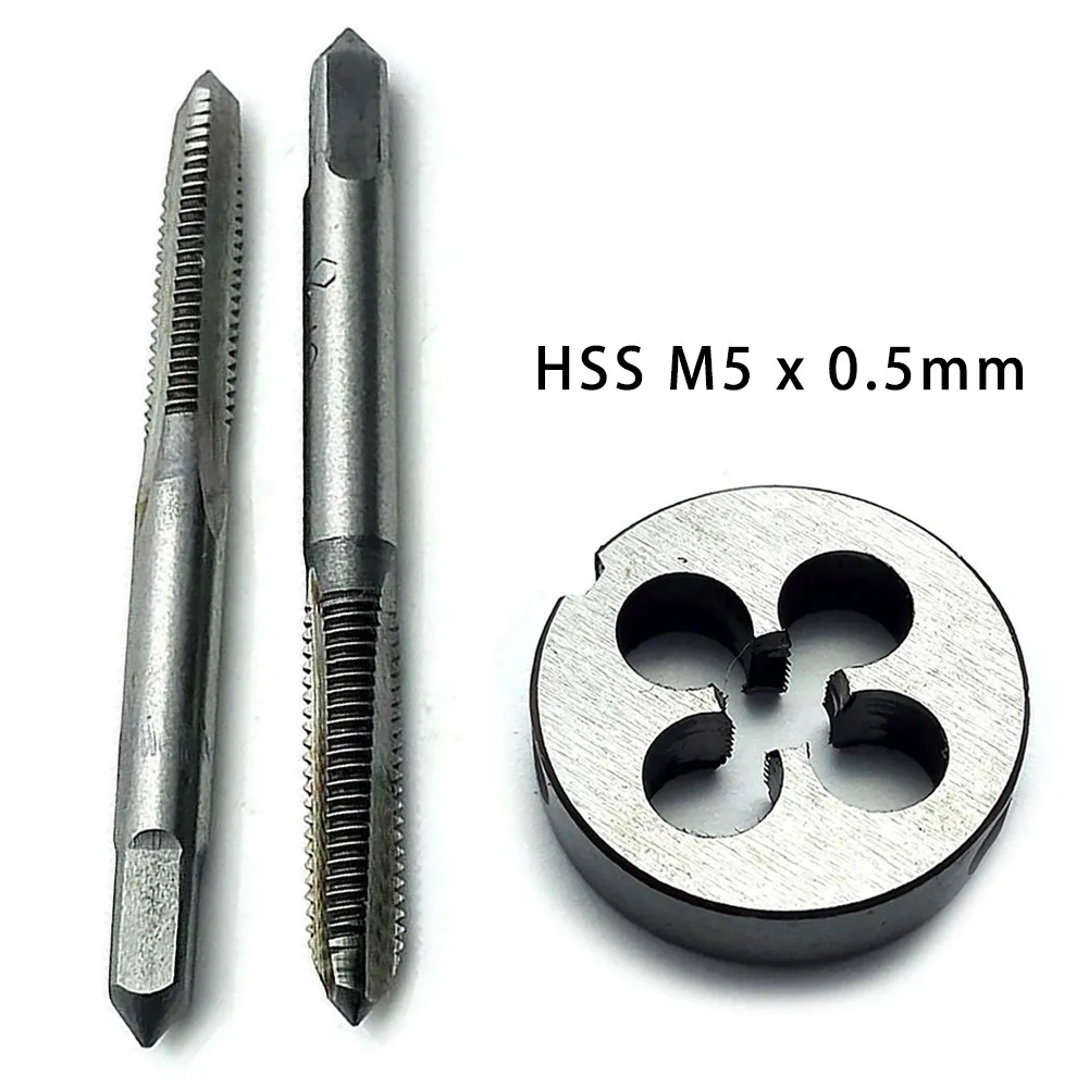 High Precision Performance HSS M5 x 0 5mm Taper & Plug Tap with Metric Thread Right Hand Die Kit Metric Thread Right Hand