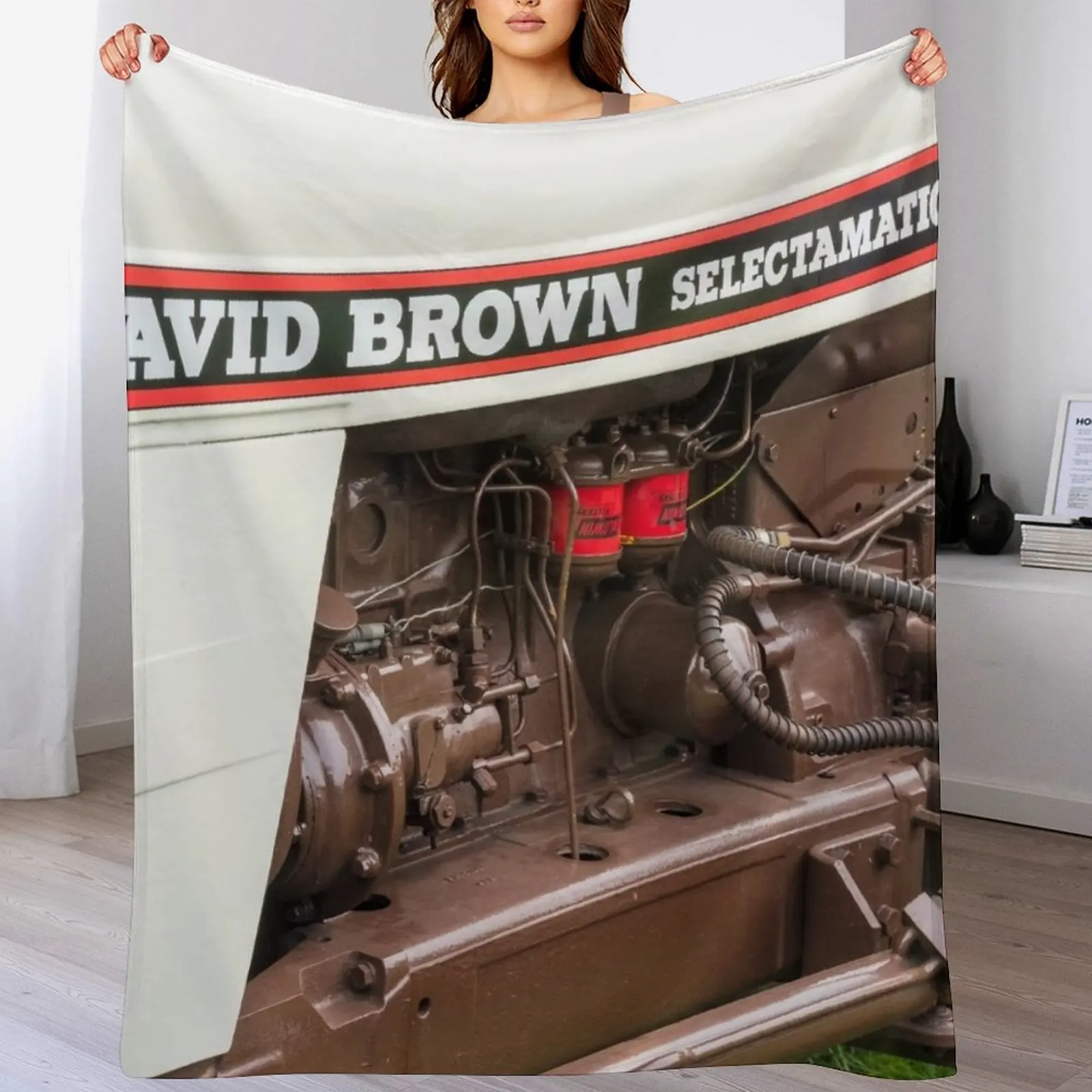 Vintage David Brown 990 Tractor Throw Blanket blankets and throws Softest Luxury St Blankets