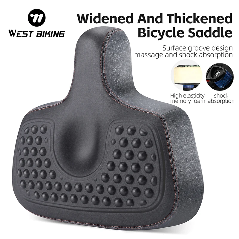 

WEST BIKING Bicycle Saddle Widened And Thickened Bike Cushion Comfortable Shock Absorbtion Rebound Bike Seat Cycling Accessories