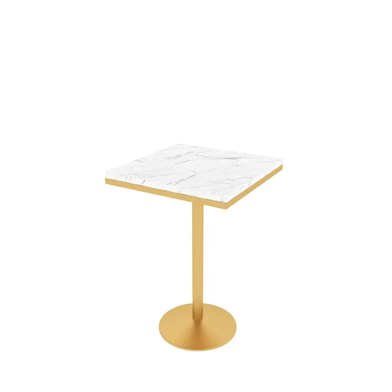 

Nordic marble small round table gold wrought iron bar and chair combination, creative cafe dining table and chairs