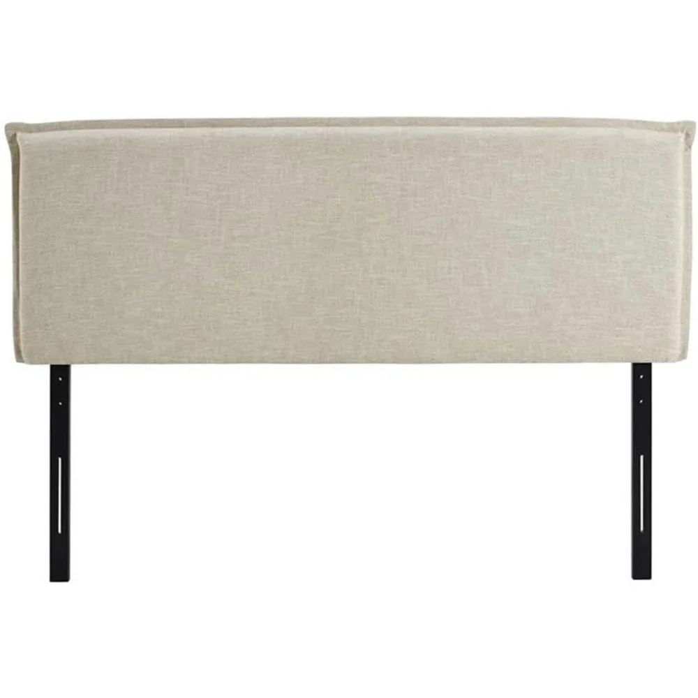 Gepolstertes Queen-Size-Kopfteil aus beigem Polyestergewebe