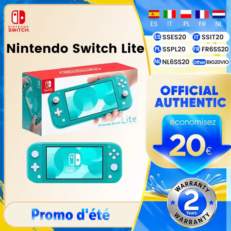 Console de jeu portable Nintendo Switch Lite avec écran tactile LCD de 5,5 pouces, Bluetooth, stockage interne de 32 Go