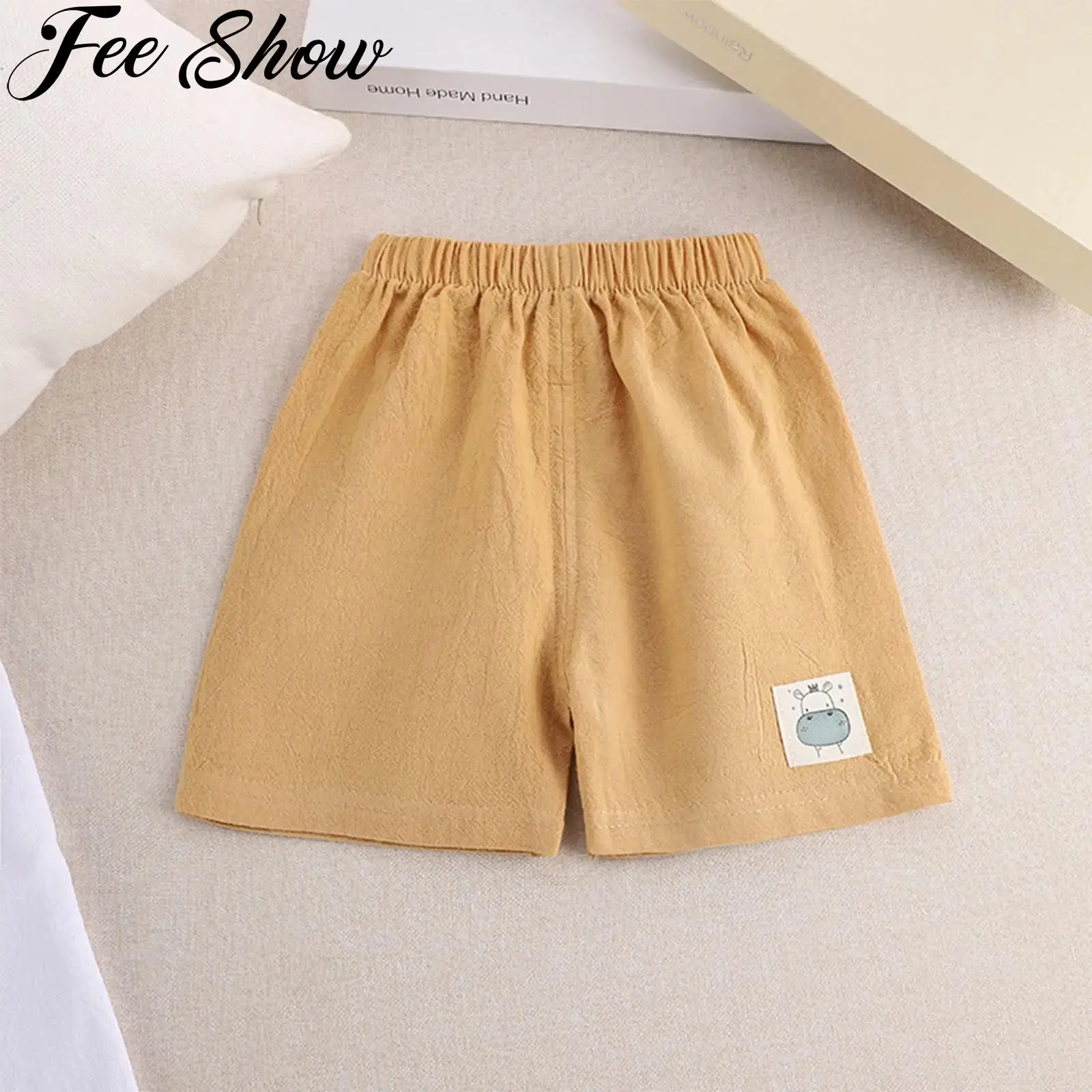 

Baby Boys Girls Cotton Linen Leisure Shorts Elastic Waistband Bloomers Short Pants Children Clothing School Outdoor Daily Wear