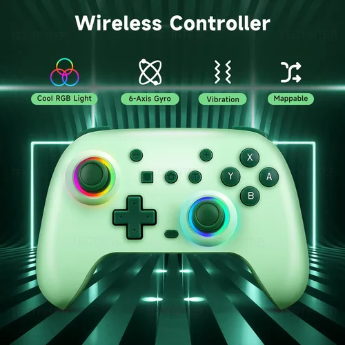 Imagen 1 del producto Controlador inalámbrico de efecto Hall RGB para Nintendo Switch/Switch 2/Android Gamepad PC Joystick Joypad Controle con función Turbo