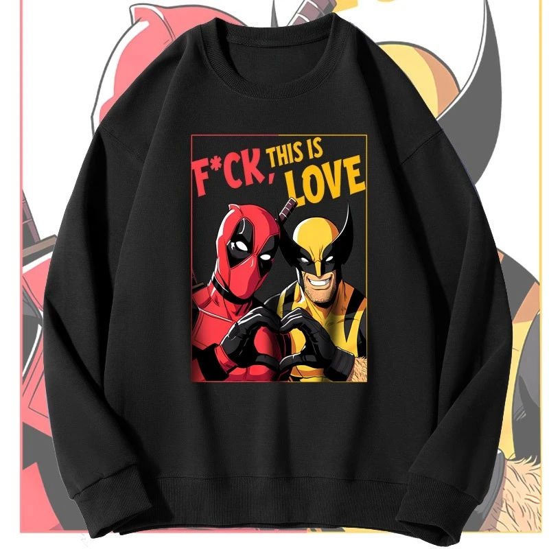 

2025 Spring and Autumn Deadpool Hoodie Men's Movie Deadpool Wolverine Marvel Collaboration Summer Loose Jacket Trend