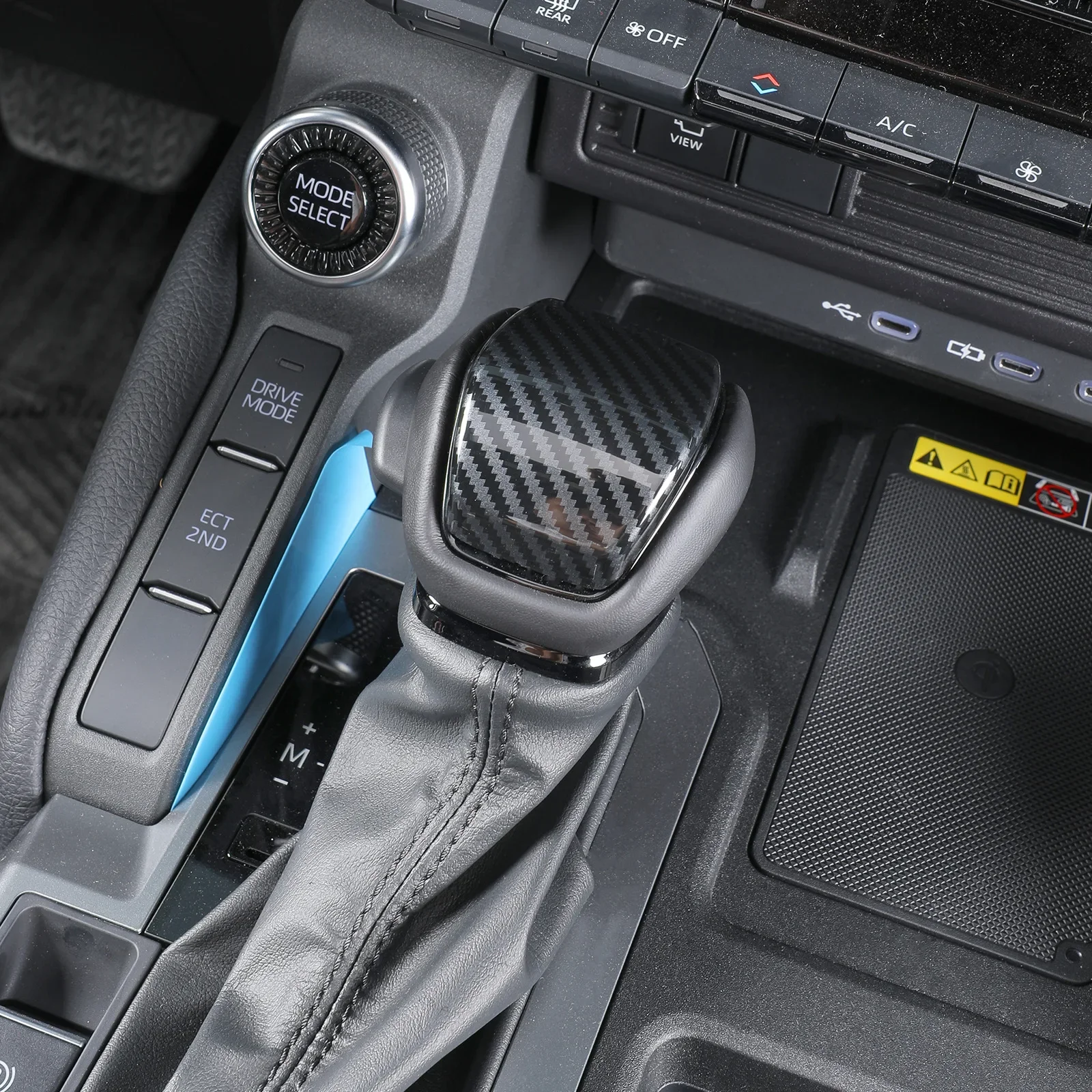 Car All-inclusive Gear Head Decorative Cover Glossy Carbon Fiber Texture Gear Shift Knob Decor Accessories For Toyota Hilux 2026 detail image 3