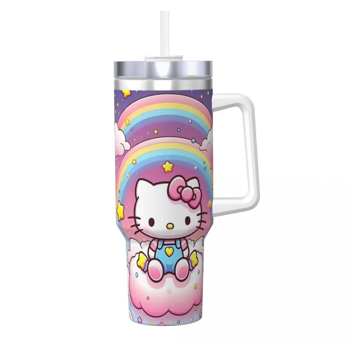 Stainless Steel Tumbler Hello Kitty Miniso Mugs Cup With Straws Cold and Hot Water Bottle Insulated Large Capacity Coffee Mug