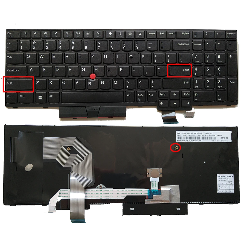 

Сменная клавиатура для ноутбука с подсветкой в США для Lenovo Thinkpad P50 P51 P70 00PA288 SN20K85114