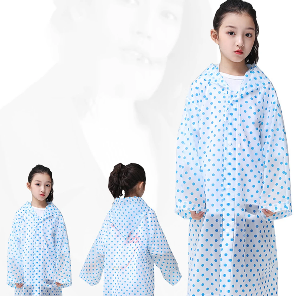

3pcs Thicken Raincoat Eva Waterproof Rainwear Lightweight Portable Rain Cover For Travel Outdoor Dot Pattern Protective