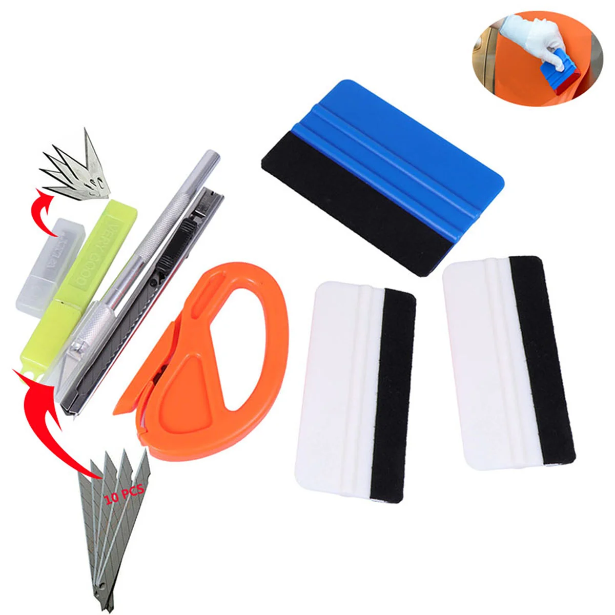 

Squeegee for Vinyl Auto Window Tint Tool Wrapping Scraper Carbon Fiber Magnetic Stick