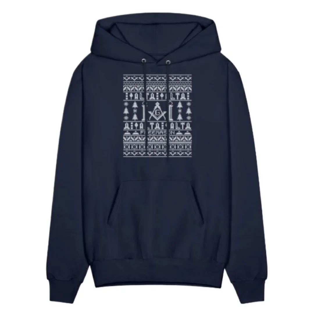 Masonic Ugly Christmas Sweater Design Freemason Pullover Hoodie Comfortable Cotton Casual Mens Sweatshirt Fashion Streetwear