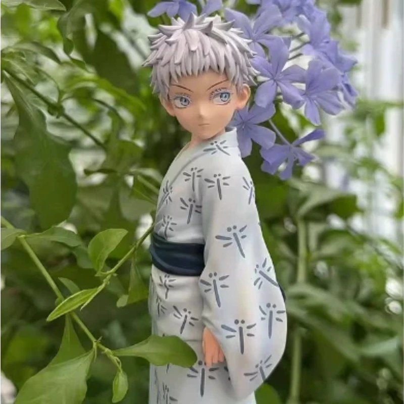 Figuras de acción de Jujutsu Kaisen de 15cm, Satoru Gojo, Kimono infantil, versión Q, modelos coleccionables, estatua, adorno, juguetes para niños, regalos