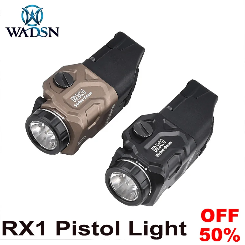 

WADSN Softair RX1 Pistol Light 800 Lumens Metal Aluminum Hunting MINI Scout Lamp Airsoft Tactical Flashlight Torch Fit 20MM Rail