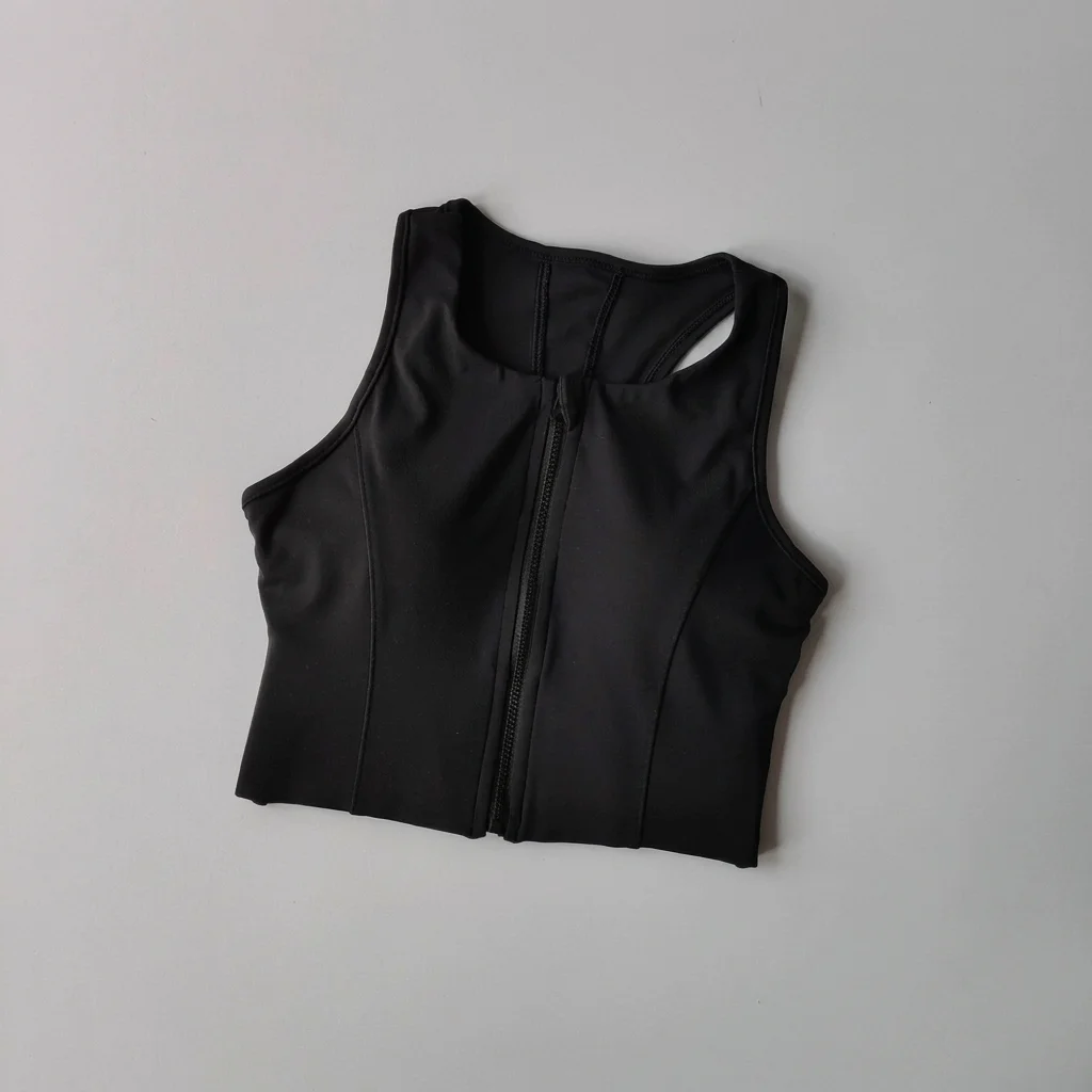 Einteiliger Sport-BH mit Frontreißverschluss, Crop-Top für Damen, stoßfest, schnelltrocknend, hochfeste Weste, Fitness-Yoga-BH, Gym-BH-Oberteil – Detail 11