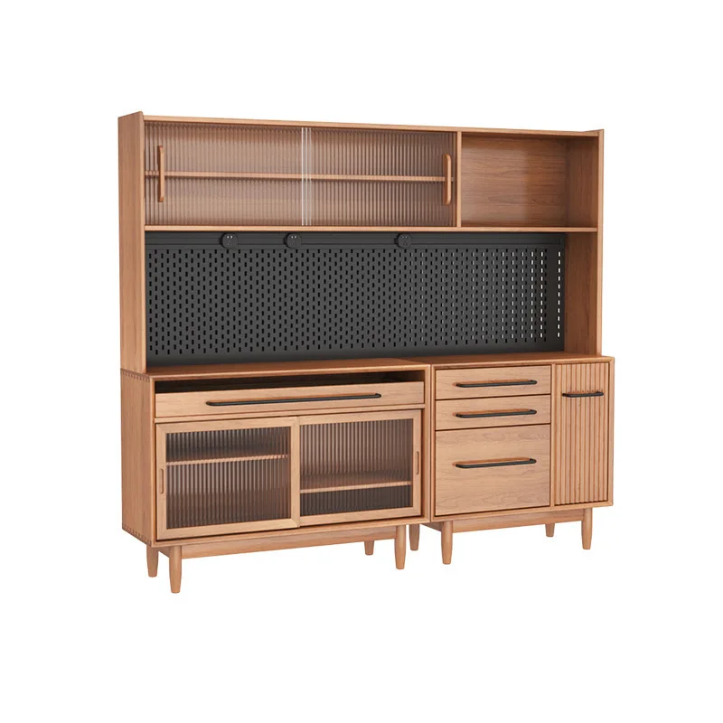 

Walnut, solid wood, side cabinet, Nordic, kitchen, locker, against the wall, cherry wood, tea cabinet, wine cabinet