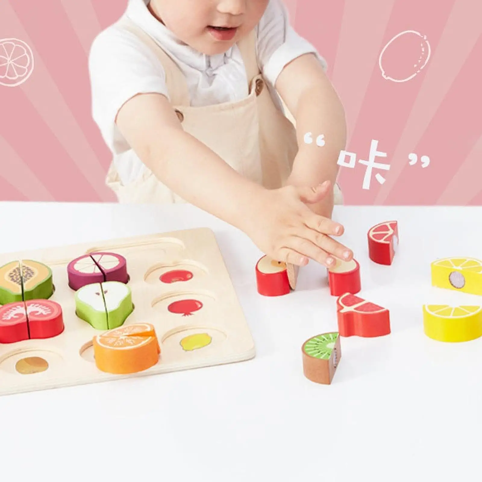 

Cutting Fruit Vegetables Set Wooden Play Kitchen Montessori Wooden Cutting