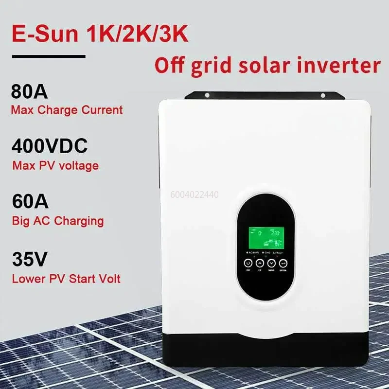 Hybrid Solar Inverter Pure Sine Wave Controller 1KW 2KW 3KW 4KW 6KW 10KW 80A 120A PV 400V DC On / Off Grid Tie Inverter
