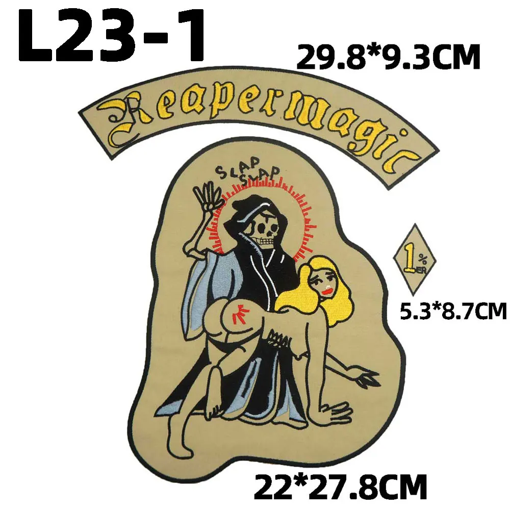 L12-25 MONGOLS NOMAD Embroidered Patches Motorcycle Knight Badge with Iron on Backing for Clothing Applique