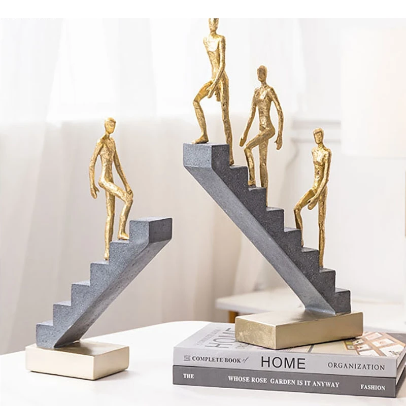 Resin Abstract Staircase Figure Statue Tabletop Handicraft Decoration Living Room Aesthetic Home