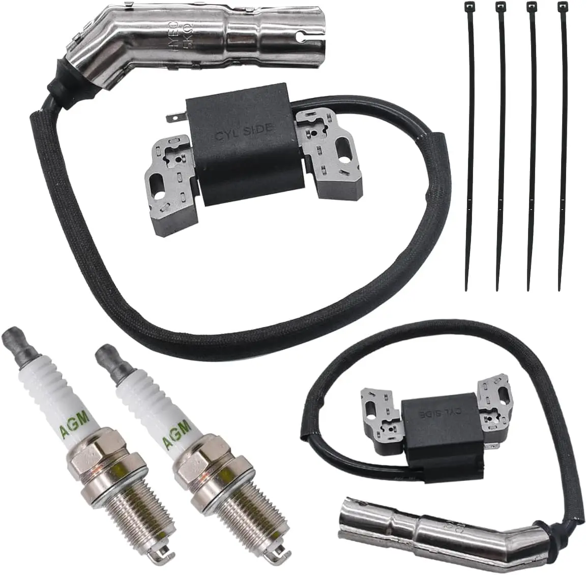 595304 Ignition Coil Armature Magneto Fit for 799650 592841 795315 17HP 17.5HP 19.5HP 20HP Intek OHV Engine With spark plug
