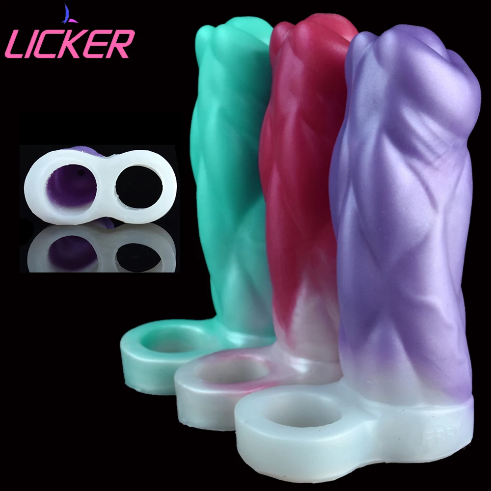 

LICKER Sexual Animal Soft Male Penis Sleeve Dildo Cover Dick Sheath Cock Enlargement Sex Toys For Adults Men Delay Ejaculation