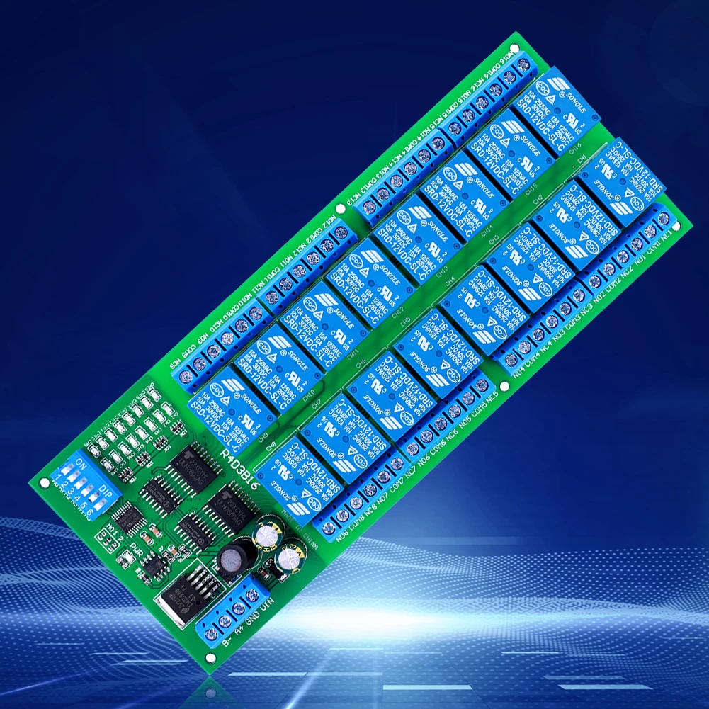 16-チャンネル-modbus-rtu-plc-コントローラ-シリアル-ポート-スイッチ-rs485-リレー-モジュール制御スイッチ-ボード