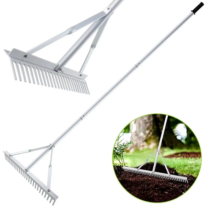 Aluminum lawn landscape leaf garden flat sand rake OEM