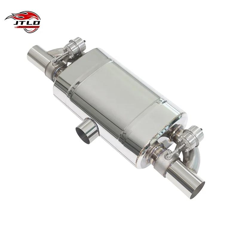 JTLD Universal 201 Stainless Steel Mirror Polished Dual Valve Exhaust Muffler 63mm/76mm-Exhaust System Components Controller Not
