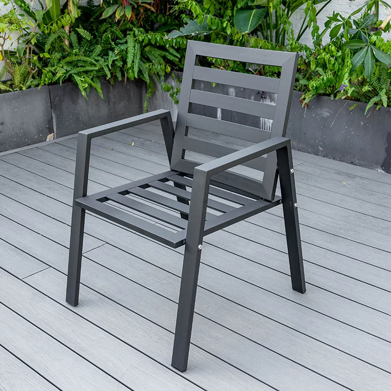 

Высококачественный обеденный стул с алюминиевой рамой, ресторан, кафе, простой обеденный стул, сад, уличная вилла, комбинация двора