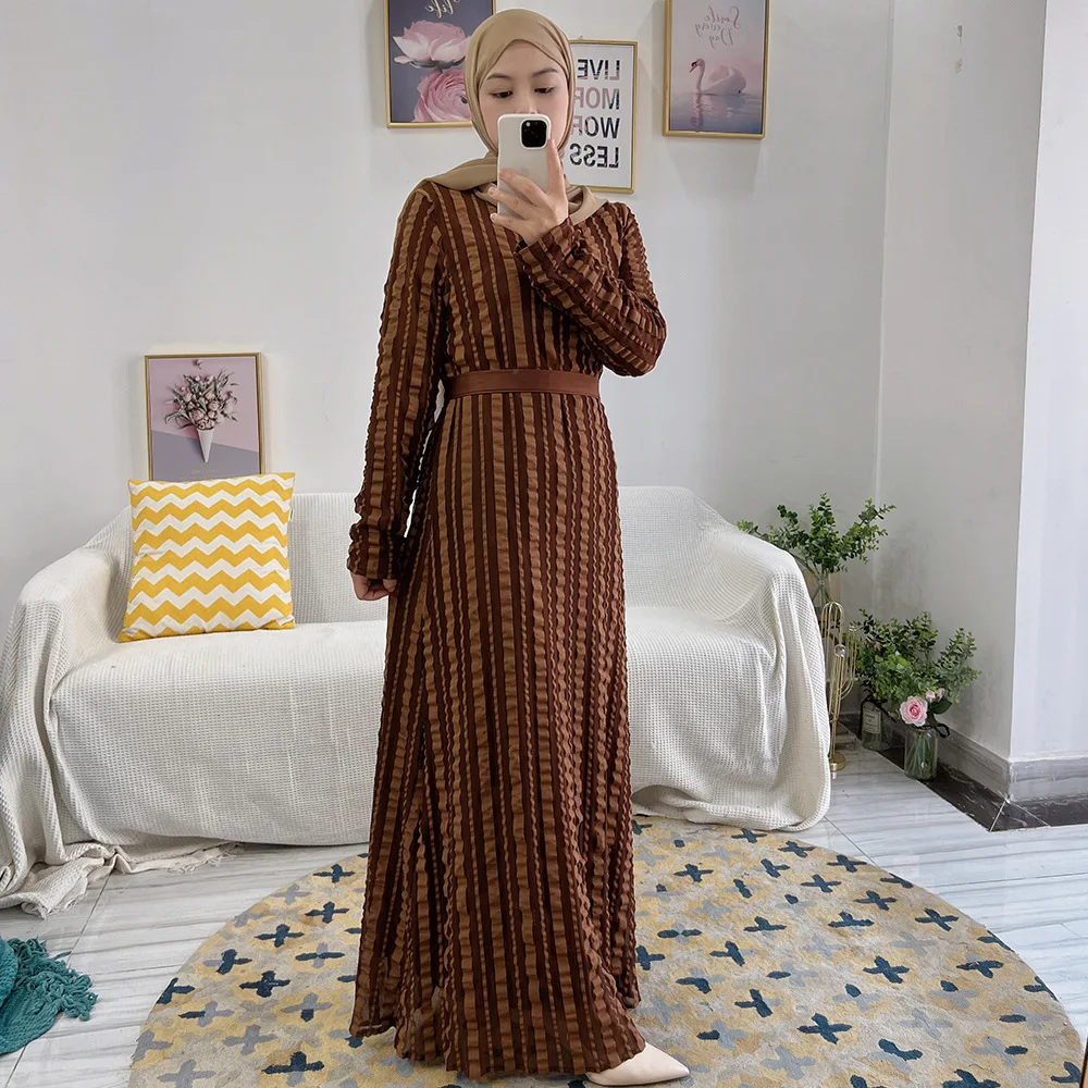 

Elegant Women Muslim Abaya Long Sleeve Maxi Dress Turkey Eid Ramadan Kaftan Islamic Modest Robe Arab Jalabiya Caftan Clothing