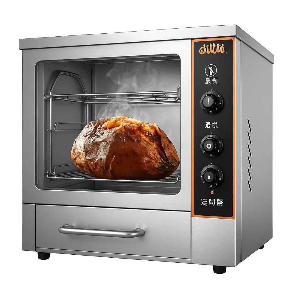 For Tabletop Auto Rotate Chicken Rotisserie Grilled  Electric Commercial Sweet Potato Corn Roasting Machine 304 Stainless m