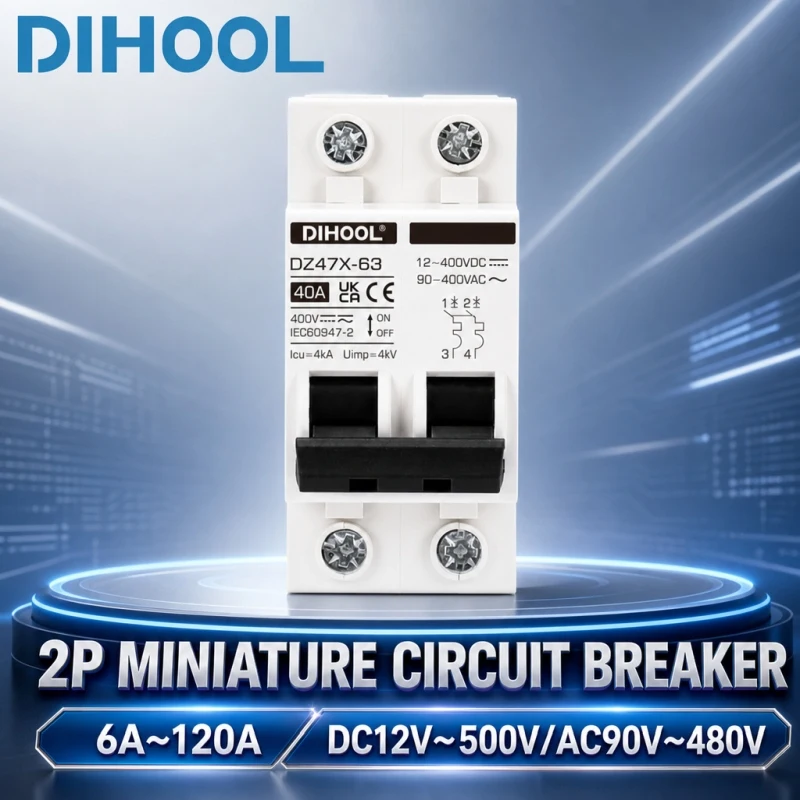 Dihool AC/DC 400V Solar Circuit Breaker MCB 6A~120A PV Isolator Disconnect Switch