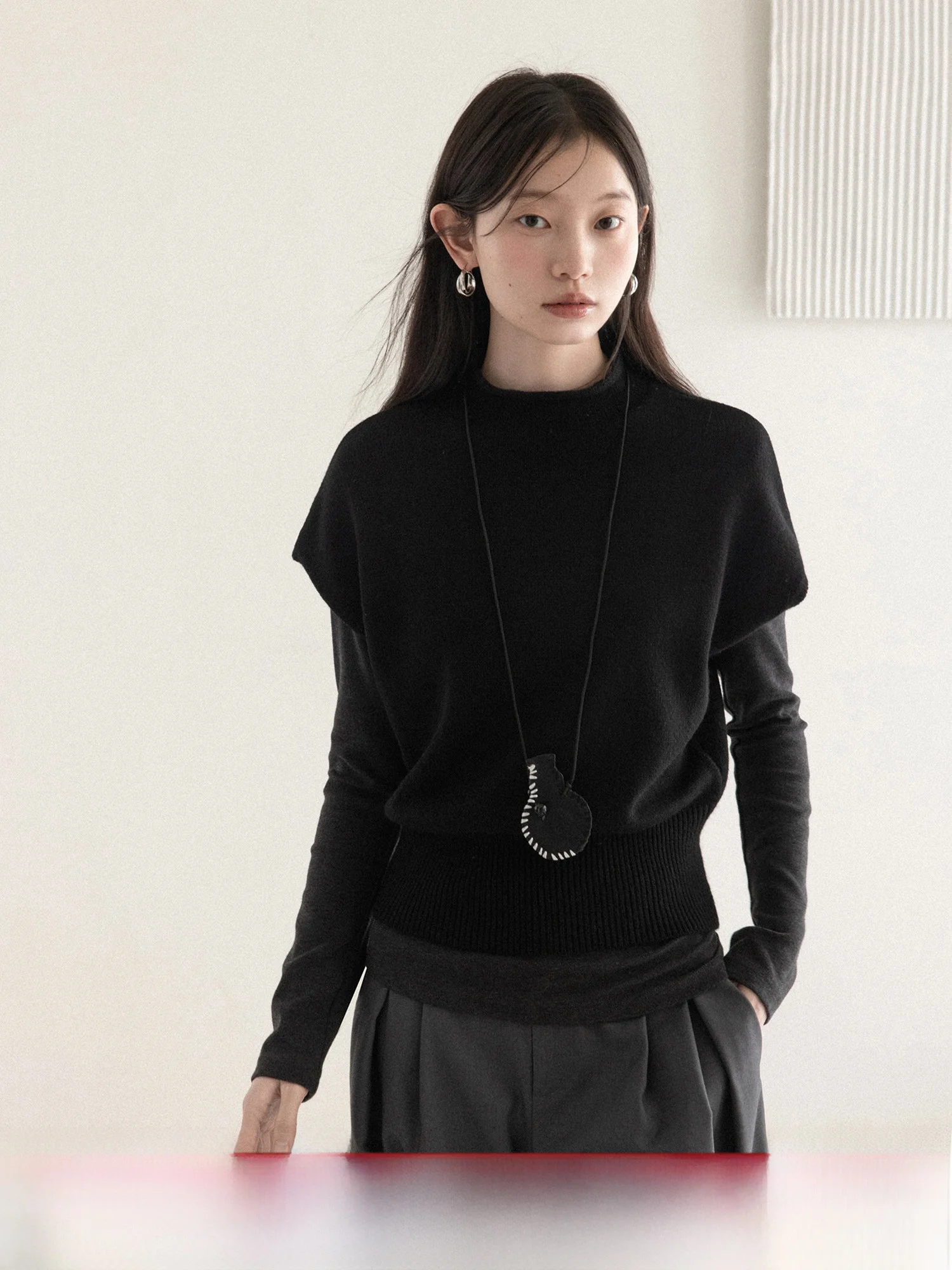 

Женский жилет с высоким воротником в корейском стиле, весенний, повседневный, свободного кроя, для многослойных образов