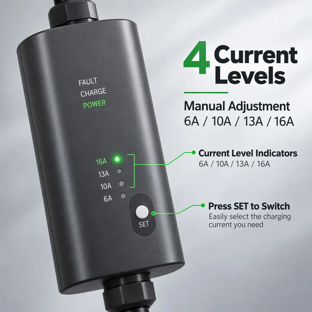 EVMBO 3.5kW Portable EV Charger Type 2 16A 230V Electric Car Charger Mode 2 IEC 62196-2 EV Charging Cable 5M