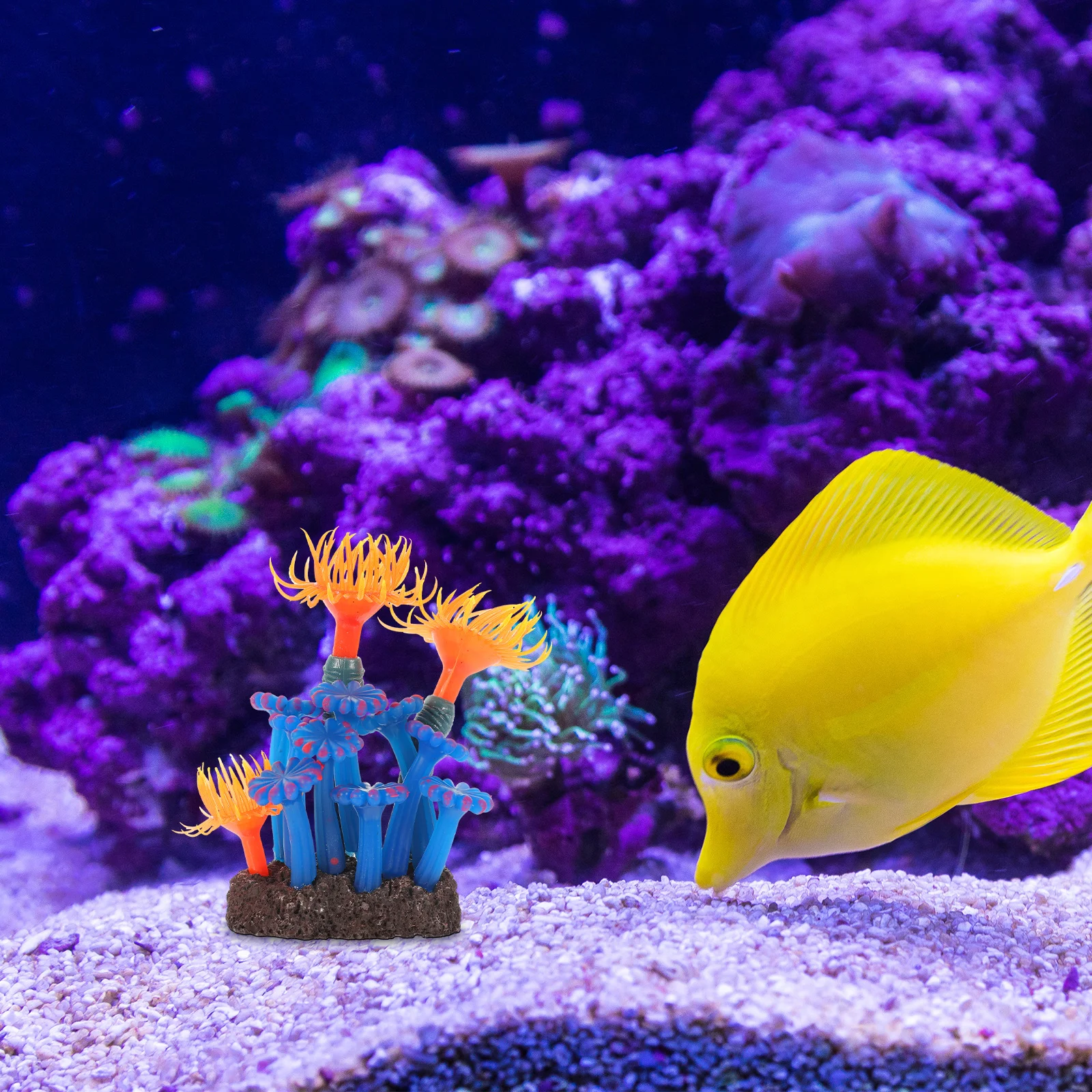

Simulation Fluorescence Coral Aquarium Decor Creative Lifelike Glowing Artificial Coral Landscaping Ornaments Fish Tank