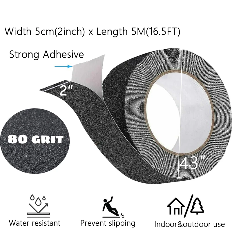 Safety Non Skid Grip Tape Outdoor/Indoor Waterproof High Traction For Stair Steps Ramp Traction Tread Heavy Duty Anti Slip Tape