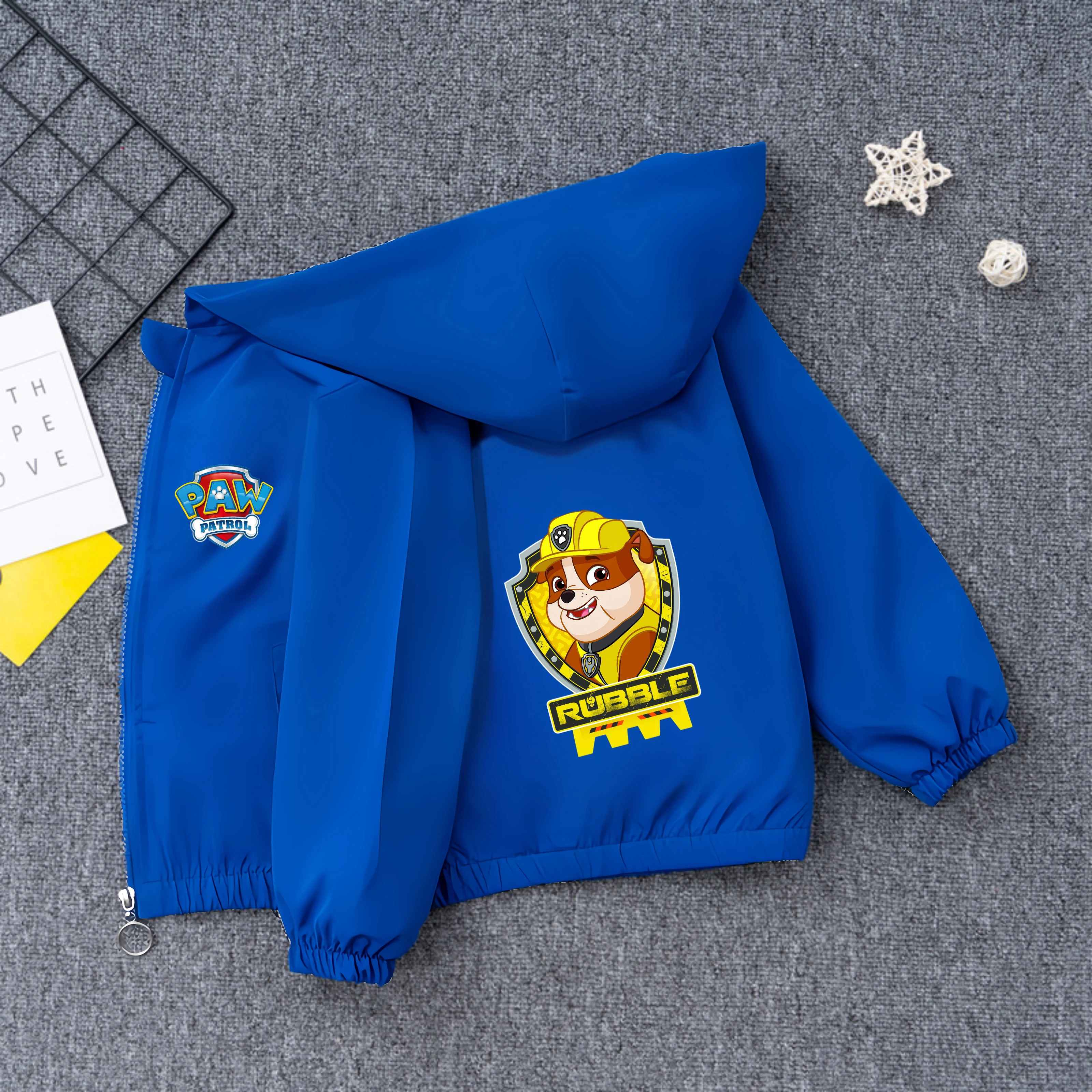 PAW Patrol Kids Spring Autumn Outerwear Boys Girls Cartoon Print Zip Up Hooded Jacket Daily Coat