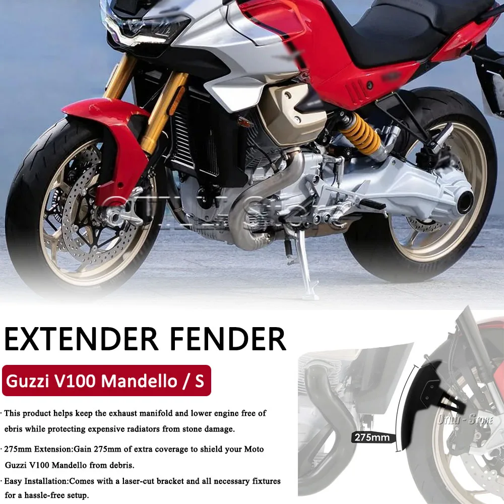 

Motorcycle For Moto Guzzi V100 Mandello S Front Mudguard Fender Extender Extension V100 MANSELLO 2022 2023