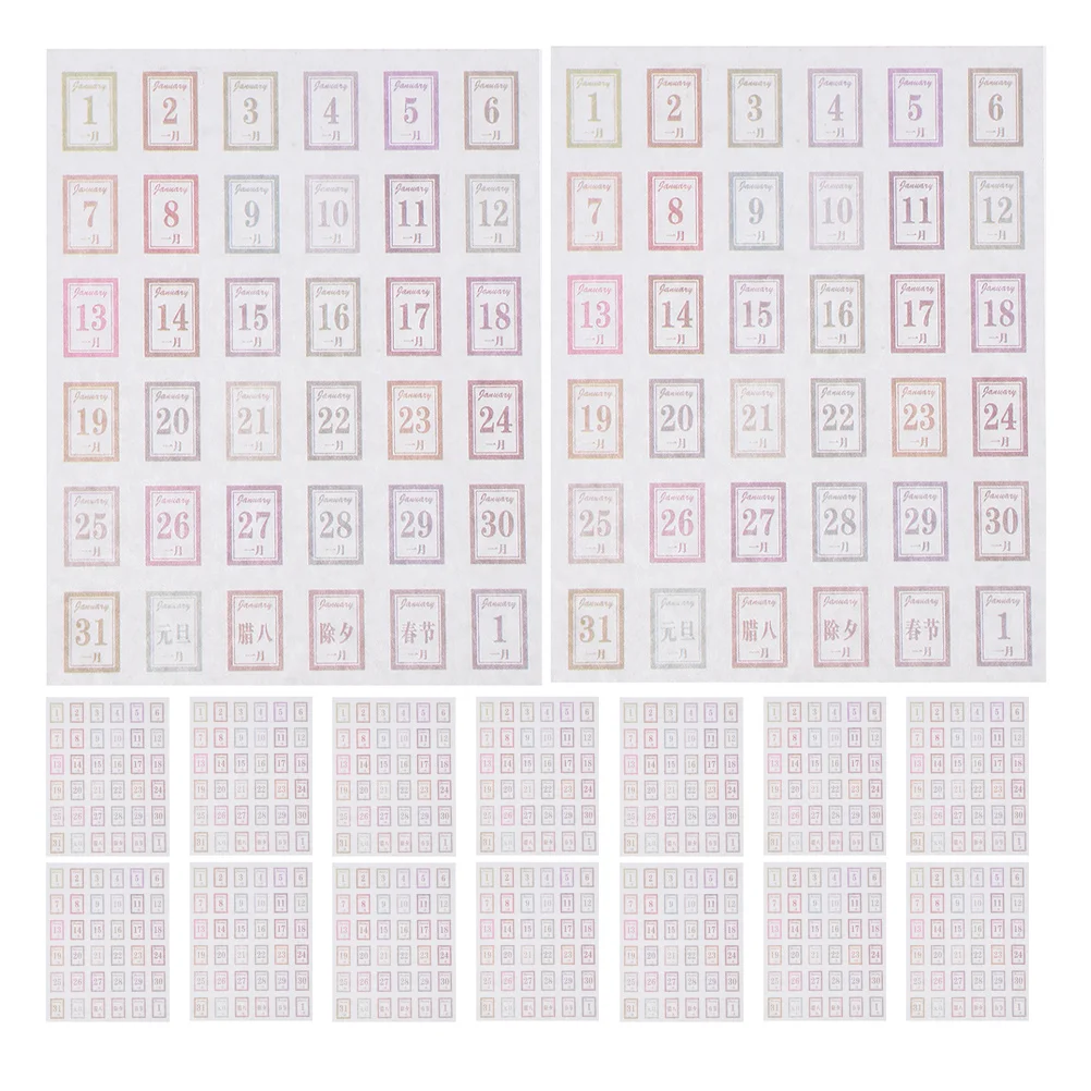 24 قطعة من ملصقات دفتر الملاحظات اليومية للتذكير، ملصقات تقويم شهرية أسبوعية إبداعية لمستلزمات منظم مجلة القصاصات #3