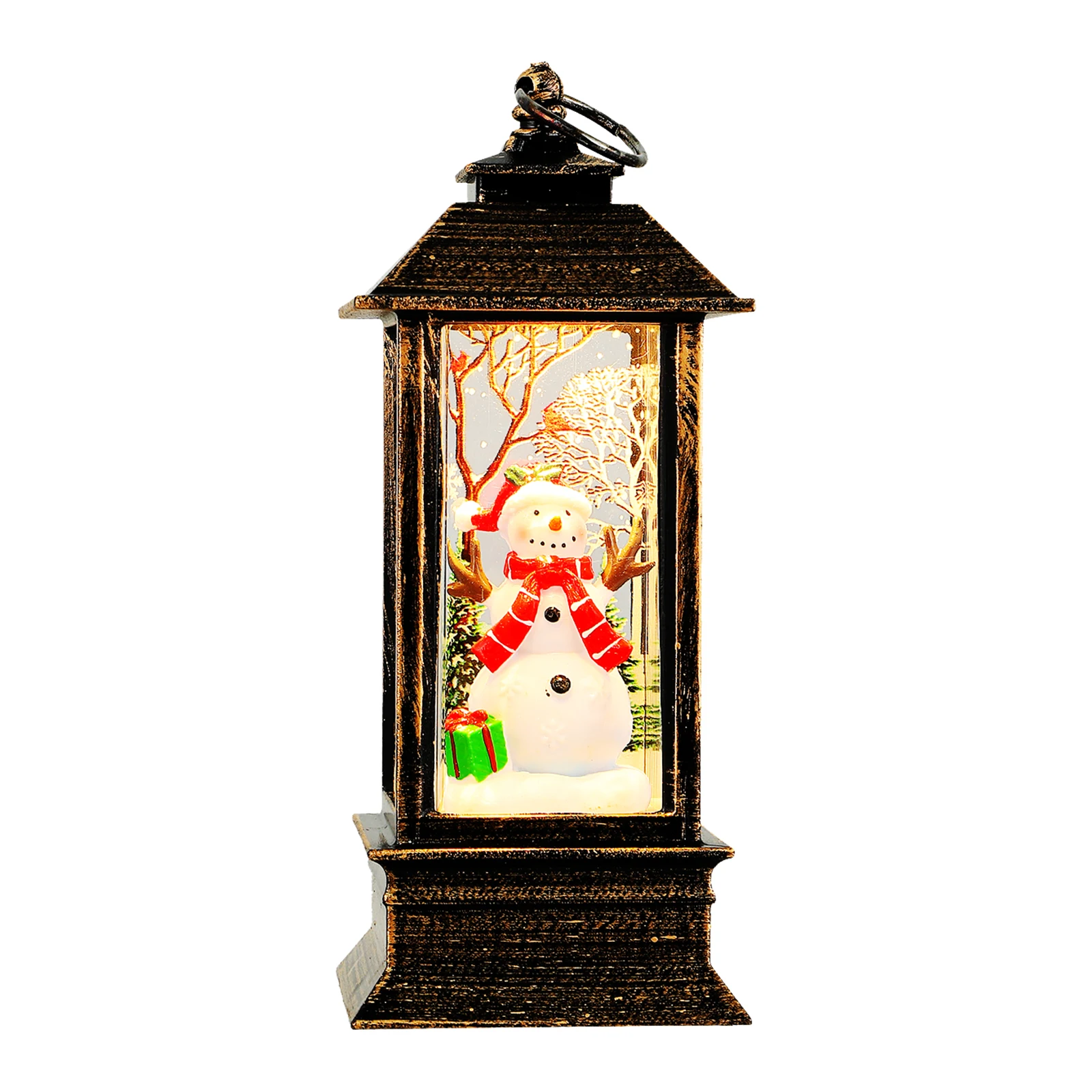 

Christmas Snowman Wind Light Tabletop Decor Operated Xmas Lantern Plastic Hanging Crafts Ornament DIY Holiday