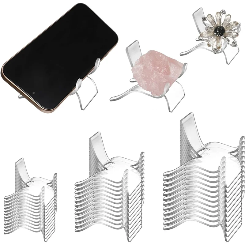 

ABFS 3 Sizes Mini Easel For Display Stand, 72Pcs Acrylic Holders For Rocks, Stones, Geodes, Collectibles