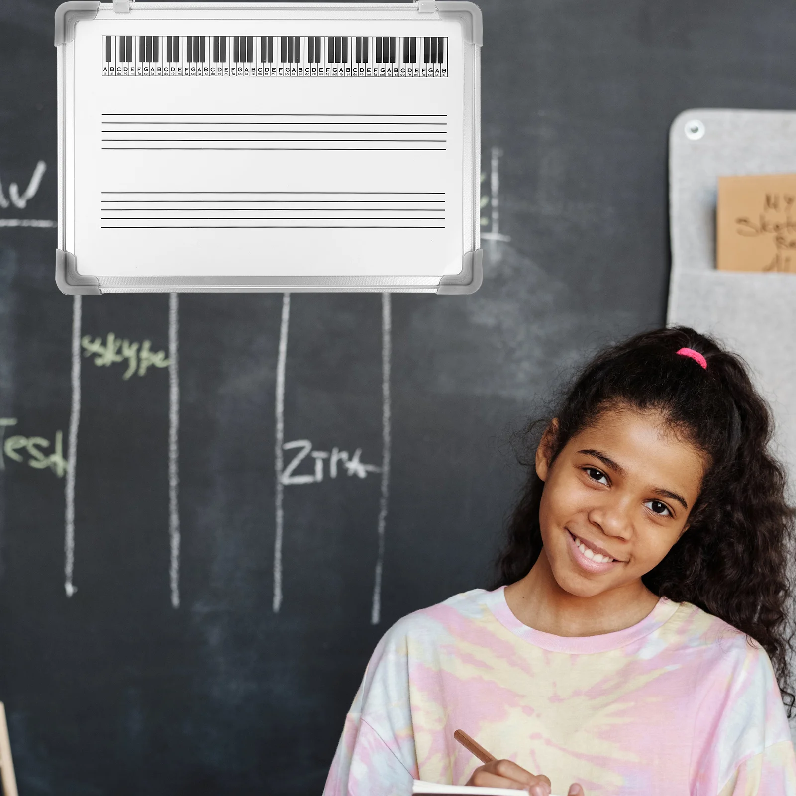 Tableau blanc pour le personnel, aide pédagogique, tableau blanc musical, symbole d'écriture, effaçable à sec, écriture scolaire, bloc-notes Double face, apprentissage
