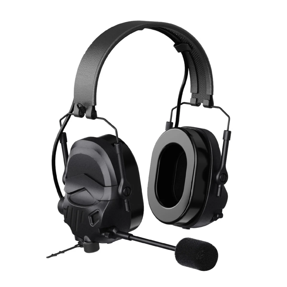 Tactical Headset with Microphone K/M Plug Foldable Anti-Noise Headphone Hunting Hearing Earmuff NRR25dB